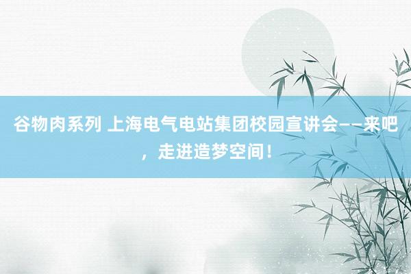 谷物肉系列 上海电气电站集团校园宣讲会——来吧，走进造梦空间！